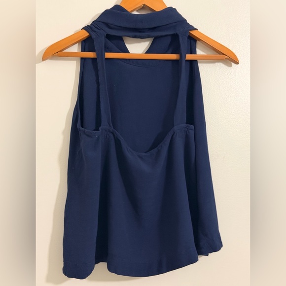 Free People City Lights Turtleneck Blue Top Size L - Picture 5 of 7